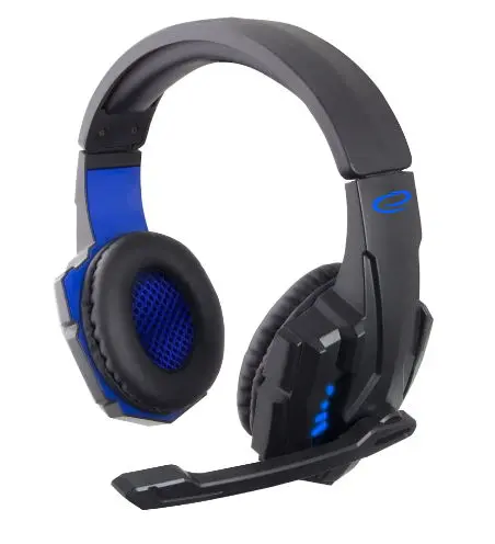 Casti Gaming Esperanza EGH450 Avenger, microfon, iluminare Led (Negru/Albastru)