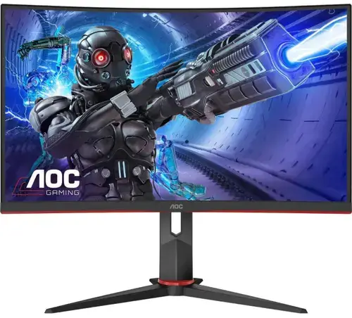 Monitor Gaming VA LED AOC 31.5inch C32G2ZE/BK, Full HD (1920 x 1080), HDMI, DisplayPort, Ecran curbat, 240 Hz, 0.5 ms (Negru/Rosu)
