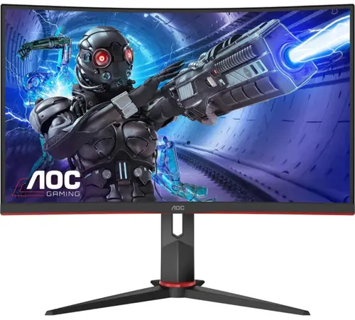 Monitor Gaming VA LED AOC 31.5inch C32G2ZE/BK, Full HD (1920 x 1080), HDMI, DisplayPort, Ecran curbat, 240 Hz, 0.5 ms (Negru/Rosu)