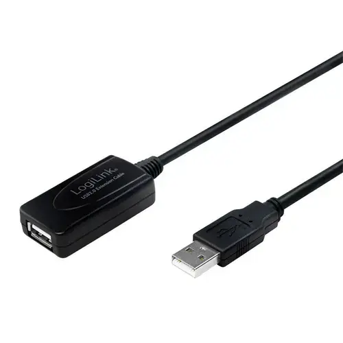 Cablu prelungitor activ  USB LOGILINK UA0143, USB 2.0, 10m (Negru)
