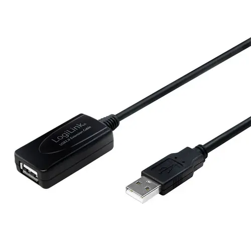 Cablu prelungitor activ  USB LOGILINK UA0143, USB 2.0, 10m (Negru)