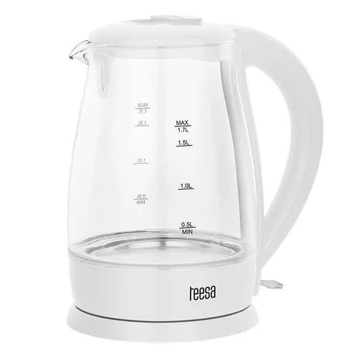 Fierbator de apa Teesa TSA1511W, 2200 W, 1.7 l, Sticla (Alb)