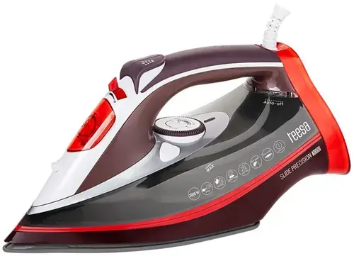 Fier de calcat Teesa Slide Precision 3000, 3000 W, Talpa ceramica, Anti-calcar, Auto-curatare, Calcare verticala, Oprire automata (Negru/Rosu)