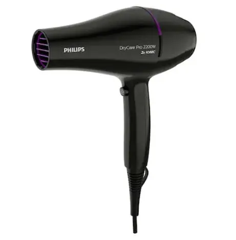 Uscator de par Philips BHD274/00, 2200W, tehnologie Thermo Protect, 3 setari de viteza (Negru)