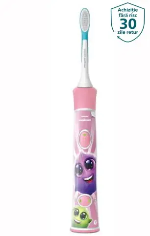 Periuta electrica pentru copii Philips Sonicare Kids HX6352/42, Bluetooth® incorporat, 2 moduri, 2 capete de periere, 62000 miscari/minut (Roz)