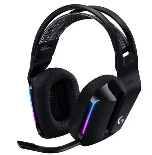 Casti Gaming Wireless LOGITECH G733, iluminare RGB, Microfon (Negru)