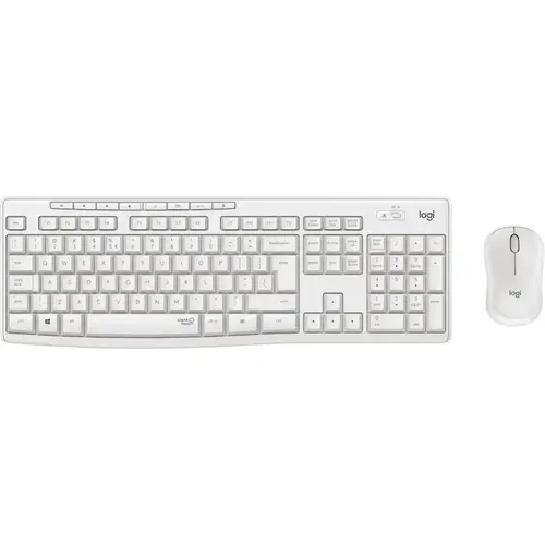 Kit wireless tastatura si mouse Logitech MK295 Silent, US layout, USB (Alb)