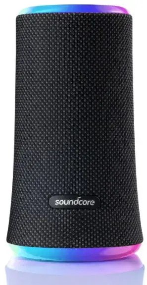 Boxa portabila Anker Soundcore Flare 2, 20W, sunet 360°, Bluetooth 5.0, lumini LED (Negru)