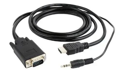 Cablu  GEMBIRD A-HDMI-VGA-03-6, HDMI - VGA/Jack 3.5mm, 1.8m, Full HD/60Hz (Negru)