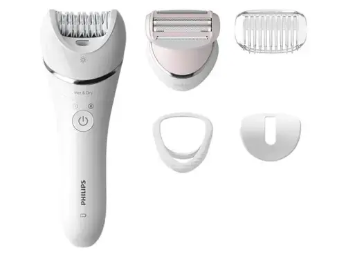 Epilator Wet&Dry Philips Series 8000 BRE710/00, 32 Pensete, 2 Viteze (Alb)