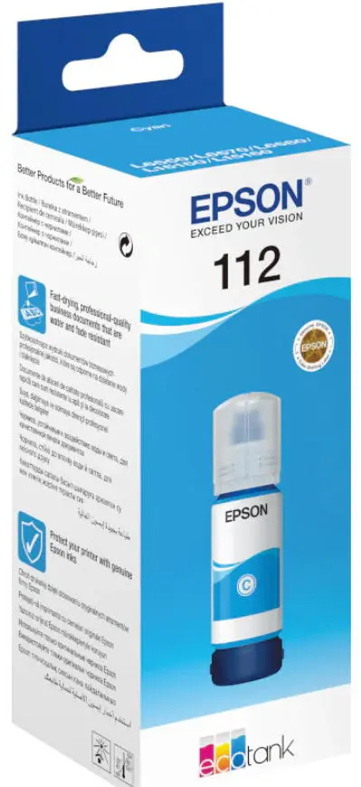 Cartus cerneala EPSON 112 EcoTank, acoperire 6000 pagini, 70 ml (Cyan)