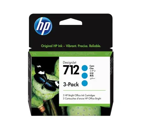 Cartus Cerneala HP 712, 29 ml, 3 buc (Cyan)