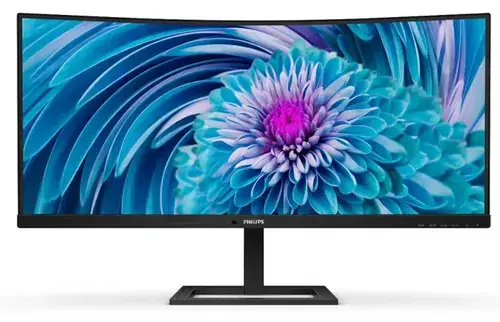 Monitor LCD VA LED Philips 34inch 346E2CUAE/00, 3440 x 1440, HDMi, DisplayPort, Boxe, Ecran curbat, 100 Hz, 1 ms (Negru)