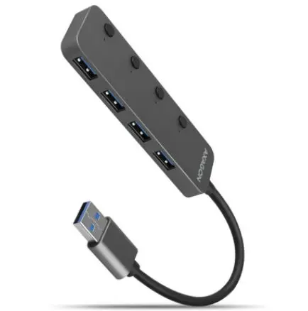 Hub USB Axagon HUE-MSA, 4 x USB (Negru)