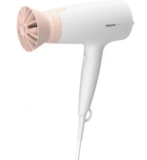 Uscator de par Philips BHD300/00, 1600 W, 3 Viteze (Alb/Roz)