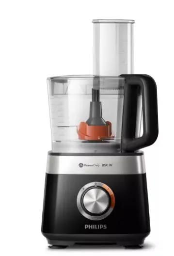 Robot de bucatarie compact Philips Viva Collection HR7530/10, 850 W, 2.1 L, 31 functii (Negru)