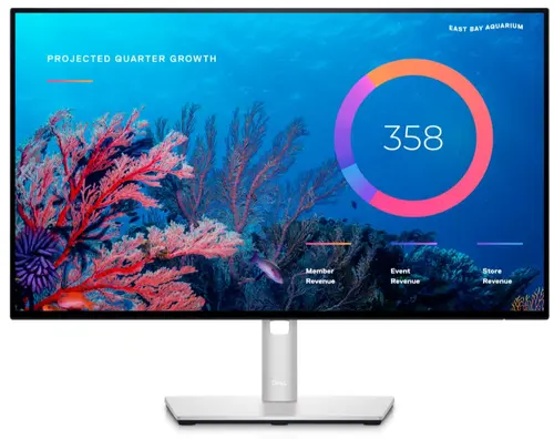 Monitor IPS LED Dell 23.8inch U2422HE, Full HD (1920 x 1080), HDMI, DisplayPort, Pivot (Argintiu)