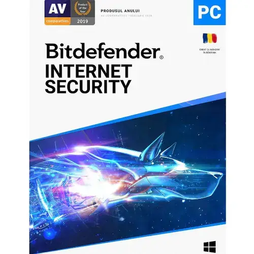 Bitdefender Internet Security 1 dispozitiv + 1 dispozitiv gratuit, 1 an, Licenta noua, Retail
