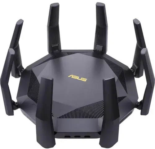 Router Wireless ASUS RT-AX89X, Gigabit, WiFi 6, Dual Band, 6000 Mbps, 8 Antene externe (Negru)