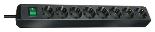 Prelungitor Brennenstuhl Multi-Socket Eco-Line 145560, 8 prize Schuko, 3m (Negru)