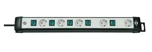 Prelungitor cu intrerupator Brennenstuhl 154076, Premium-Line, 5 prize, 3m (Negru/Gri)