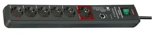 Prelungitor cu protectie Brennenstuhl 155953, 6 prize Schuko, 3m (Negru)