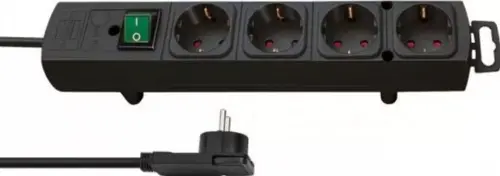 Prelungitor Brennenstuhl Comfort Line Plus 188989, 4 prize, 2m (Negru)