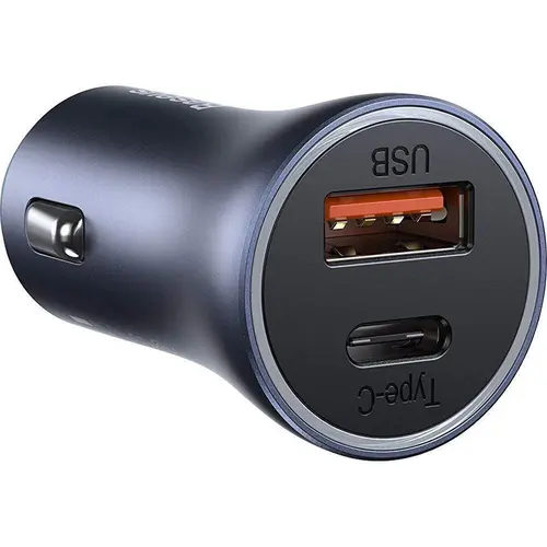 Incarcator auto Baseus CCJD-0G Golden, 1 x USB, 1 x USB-C, Quick Charge 3.0, Power Delivery 40W (Gri)