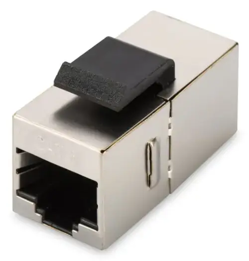 Adaptor mufa de prelungire cablu retea cat6, FTP, RJ45, Digitus, mama-mama, cu cliket, prelungitor cablu internet, mufa, trecere ecranat