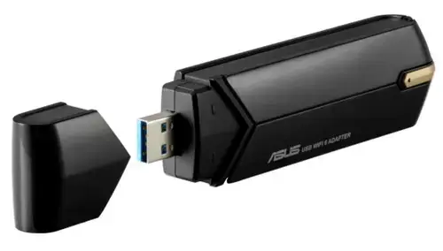 Adaptor Wireless ASUS USB-AX56, WiFi 6, Dual Band, 2 Antene externe (Negru)