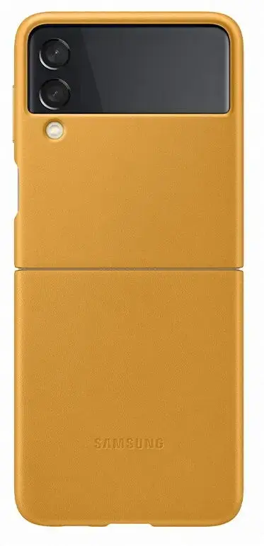 Protectie spate Samsung EF-VF711LYEGWW pentru Samsung Galaxy Z Flip 3 5G, Piele (Galben)