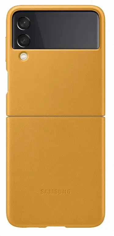Protectie spate Samsung EF-VF711LYEGWW pentru Samsung Galaxy Z Flip 3 5G, Piele (Galben)