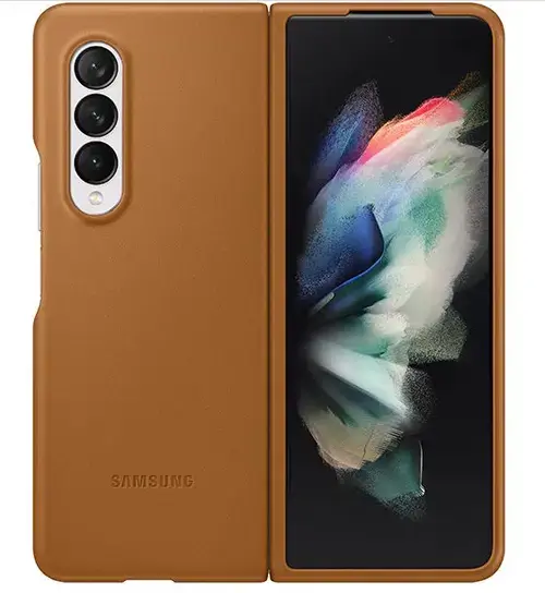 Husa Flip cover Samsung EF-VF926LAEGWW pentru Samsung Galaxy Z Fold 3, Piele (Maro)