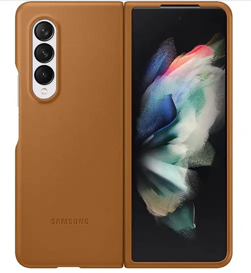 Husa Flip cover Samsung EF-VF926LAEGWW pentru Samsung Galaxy Z Fold 3, Piele (Maro)