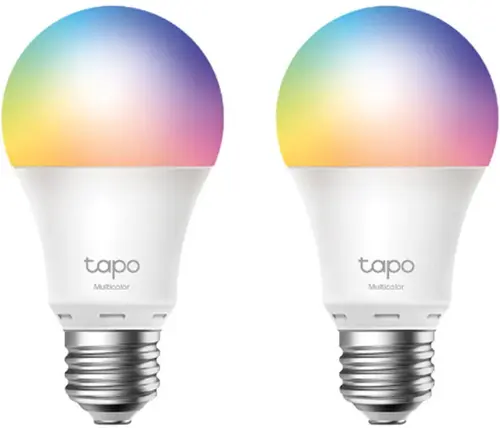 Set 2 becuri Wi-Fi inteligente TP-Link Tapo L530E, Multicolor, Wi-Fi 2.4GHz, 806 Lumeni, E27