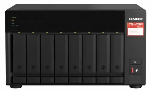 NAS Qnap TS-873A-8G, Procesor AMD Ryzen™ Embedded V1500B, Gigabit, 8 Bay-uri, 8 GB (Negru)