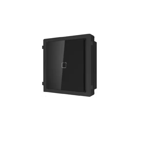 Modul cititor de card EM pentru videointerfon modular Hikvision DS-KD-E;deschidere usi cu card acces EM 125 KHz (cardurile nu sunt incluse); iluminare pe timp de noapte; protectie IP 65; Dimensiuni: 98.5 mm × 100mm × 33.7 mm