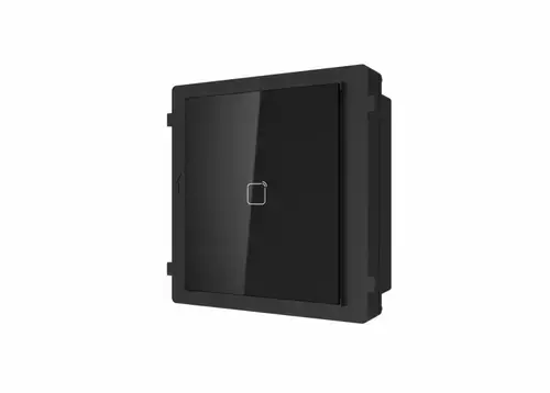 Modul cititor de card Mifare pentru videointerfon modular Hikvision DS-KD-M; deschidere usi cu card acces Mifare 13.56 MHz (cardurile nu suntincluse); iluminare pe timp de noapte; protectie IP 65; Dimensiuni: 98.5mm × 100 mm × 33.7 mm