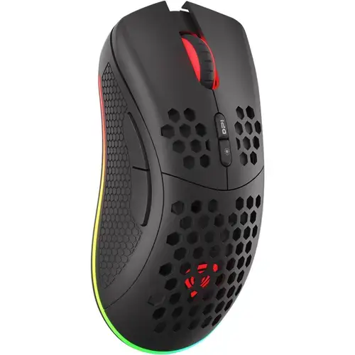 Mouse Gaming Wireless Genesis Zircon 550, USB,  iluminare RGB (Negru)