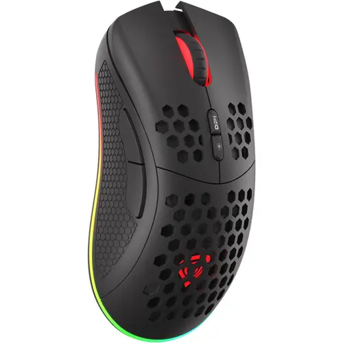 Mouse Gaming Wireless Genesis Zircon 550, USB,  iluminare RGB (Negru)