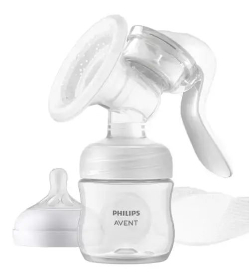 Pompa de san manuala Philips Avent SCF430/10, Biberon pentru hranire (Alb/Transparent)