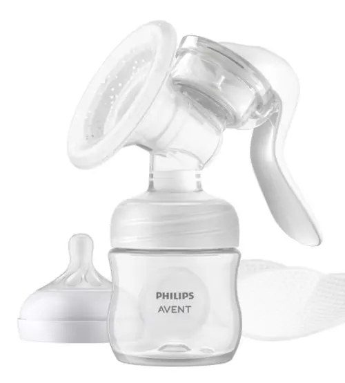 Pompa de san manuala Philips Avent SCF430/10, Biberon pentru hranire (Alb/Transparent)