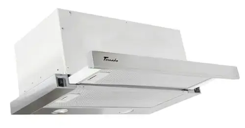 Hota incorporabila telescopica Tornado Storm 1200 (60), 1 Motor, 3 Viteze, 1200 m3/h, Filtru anti-grasimi, Clasa C, 60 cm (Inox)
