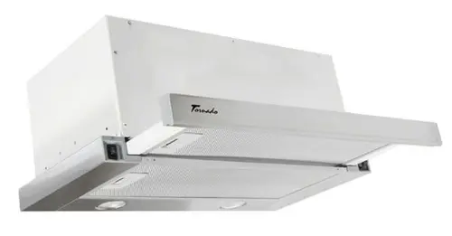 Hota incorporabila telescopica Tornado Storm 1200 (60), 1 Motor, 3 Viteze, 1200 m3/h, Filtru anti-grasimi, Clasa C, 60 cm (Inox)