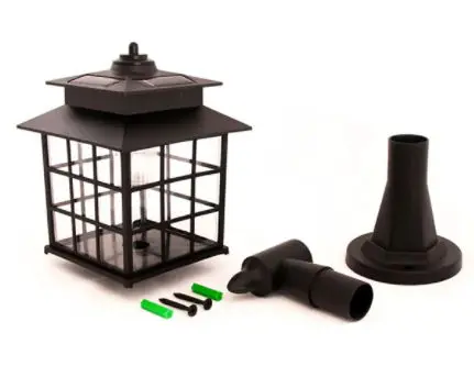 Lampa solara tip felinar FLINK FK-LS-FLN, 1.5 lumeni, 1 Led, Lumina rece, IP44 (Negru)