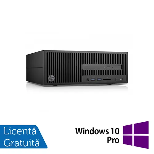 Calculator Sistem PC Refurbished HP 280 G2 SFF, Intel Core i3-6100 3.70GHz, 8GB DDR3, 500GB SATA, DVD-ROM + Windows 10 Pro (Negru)