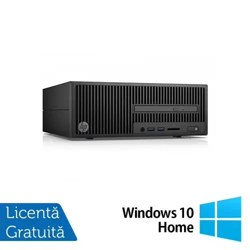 Calculator Sistem PC Refurbished HP 280 G2 SFF, Intel Core i3-6100 3.70GHz, 8GB DDR3, 500GB SATA, DVD-ROM + Windows 10 Home (Negru)