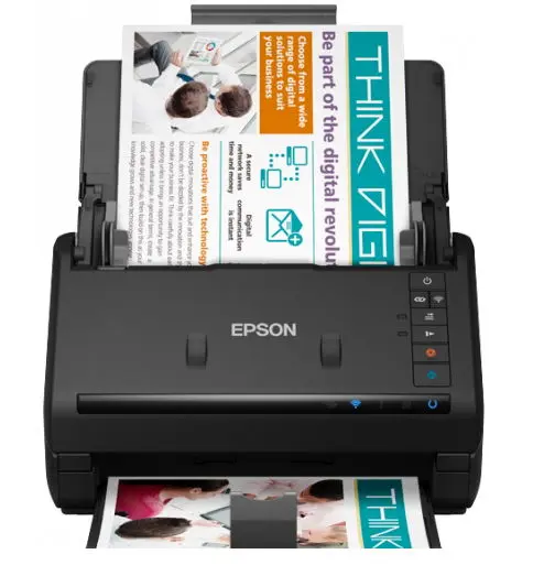 Scanner Epson WorkForce ES-500WII, A4, Duplex, USB, 600 DPI, Wireless (Negru)