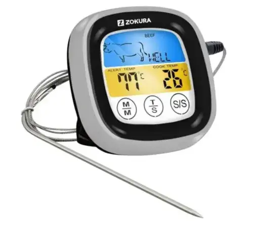 Termometru digital pentru carne ZOKURA Z1241 (Argintiu)