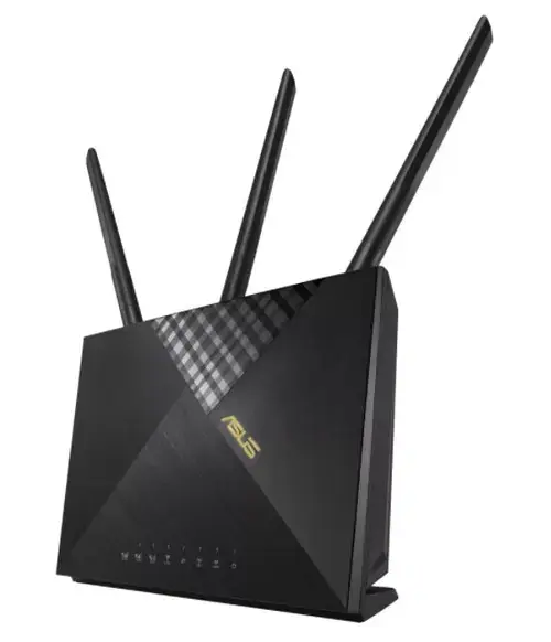 Router Wireless ASUS 4G-AX56, Gigabit, Dual Band, WiFi 6, 4G, 1800 Mbps, 3 Antene externe (Negru)